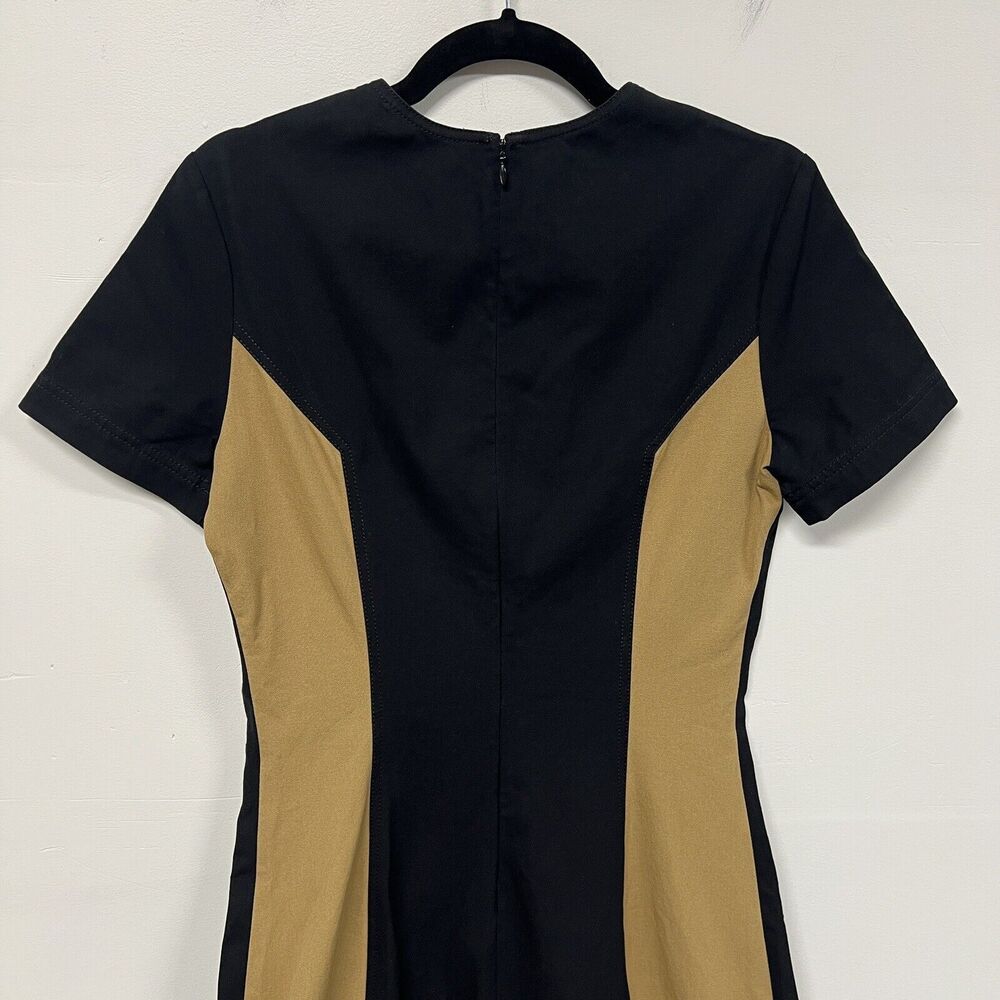 Derek Lam 10 Crosby Dress Womens Size 8 Black Cream Colorblock Cotton Poplin - Picture 4 of 13